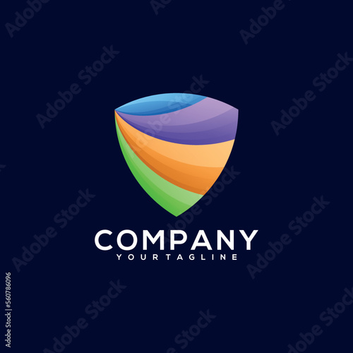 shield colorful vector logo desain