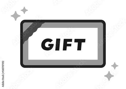 シンプルなギフト券のイラスト･アイコン素材 - GIFTの文字入り
