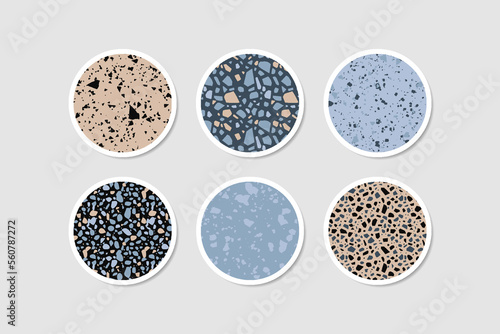 Social media highlight story cover. Terrazzo abstract design
