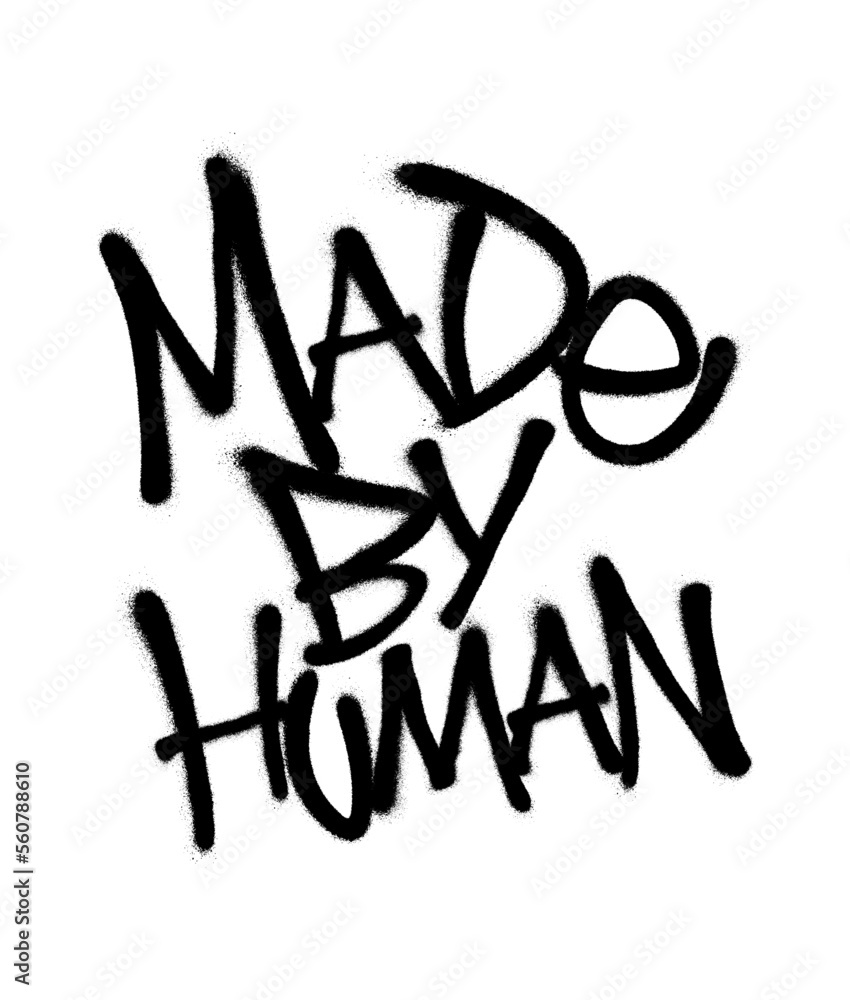 Sprayed made by human font graffiti with overspray in black over white. Vector illustration. Sprayed made by human font graffiti with overspray in black over white. Vector illustration.