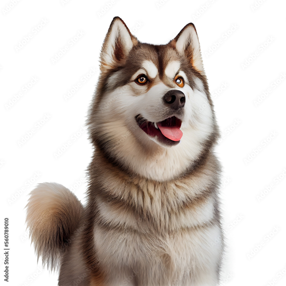 siberian husky dog cute dog on white background