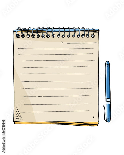 libreta y boli dibujo