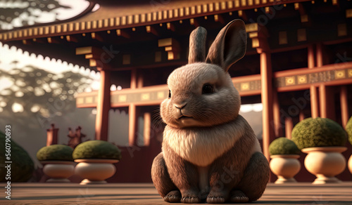chinese bunny, year of the rabbit illustration, chinese new year