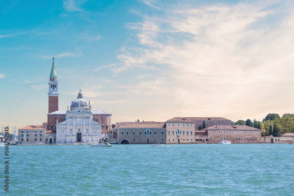 Naklejka premium Beautiful views of Santa Maria Della Salute and the Venetian lagoon in Venice, Italy