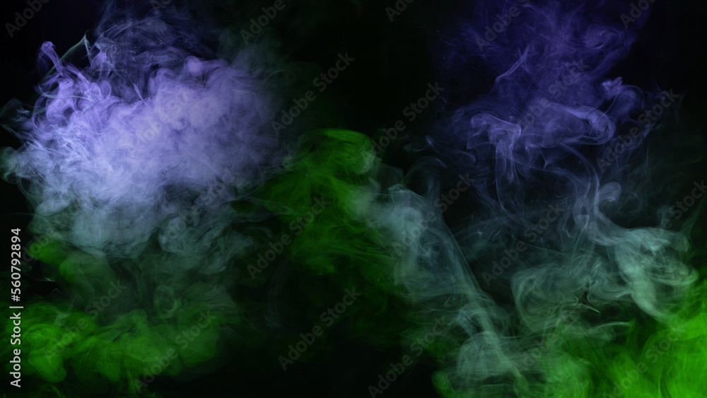 Obraz premium Blue and pink steam on a black background.