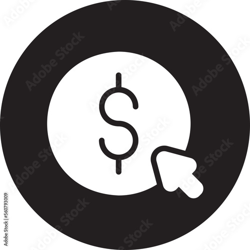 pay per click glyph icon