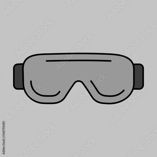 Biology goggles Eye protection vector icon