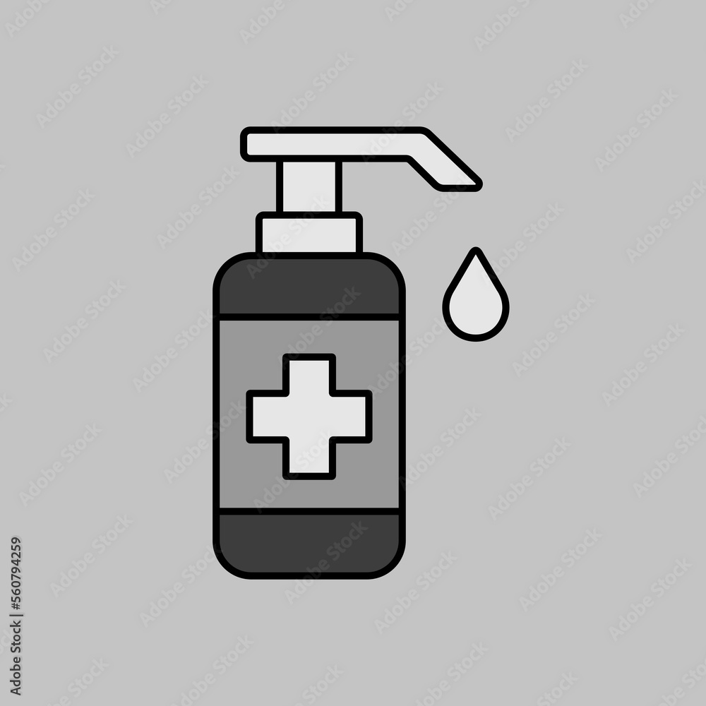 Washing hand with sanitizer liquid soap icon Washing hand with sanitizer liquid soap icon