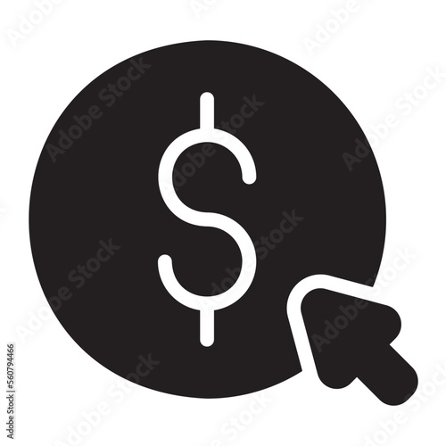 pay per click glyph icon
