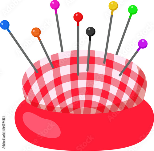 vector pincushion with pins