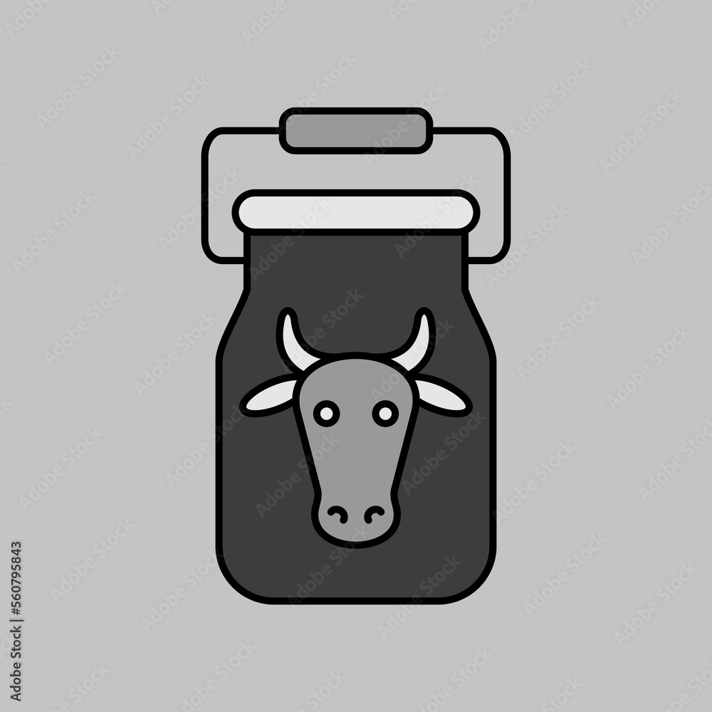 Can container for milk vector grayscale icon Can container for milk vector grayscale icon
