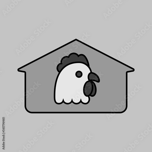 Chicken house vector icon. Farm animal sign