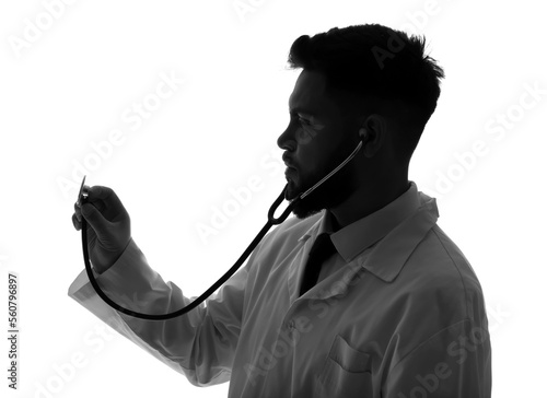 Silhouette of male doctor w...