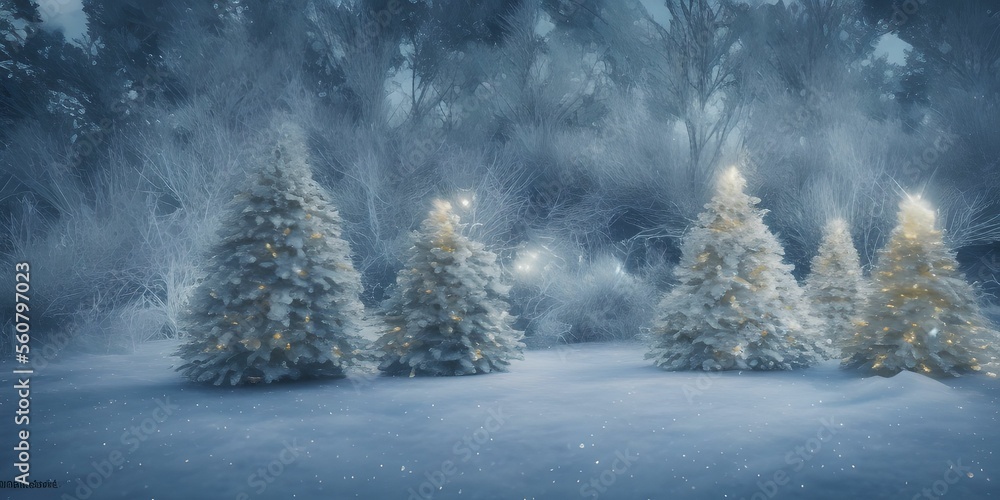 Fototapeta premium AI generated background with Christmas trees