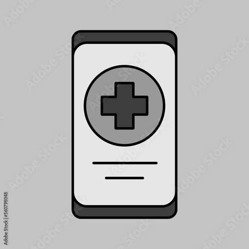 Smartphone with medical cross vector icon © nasik