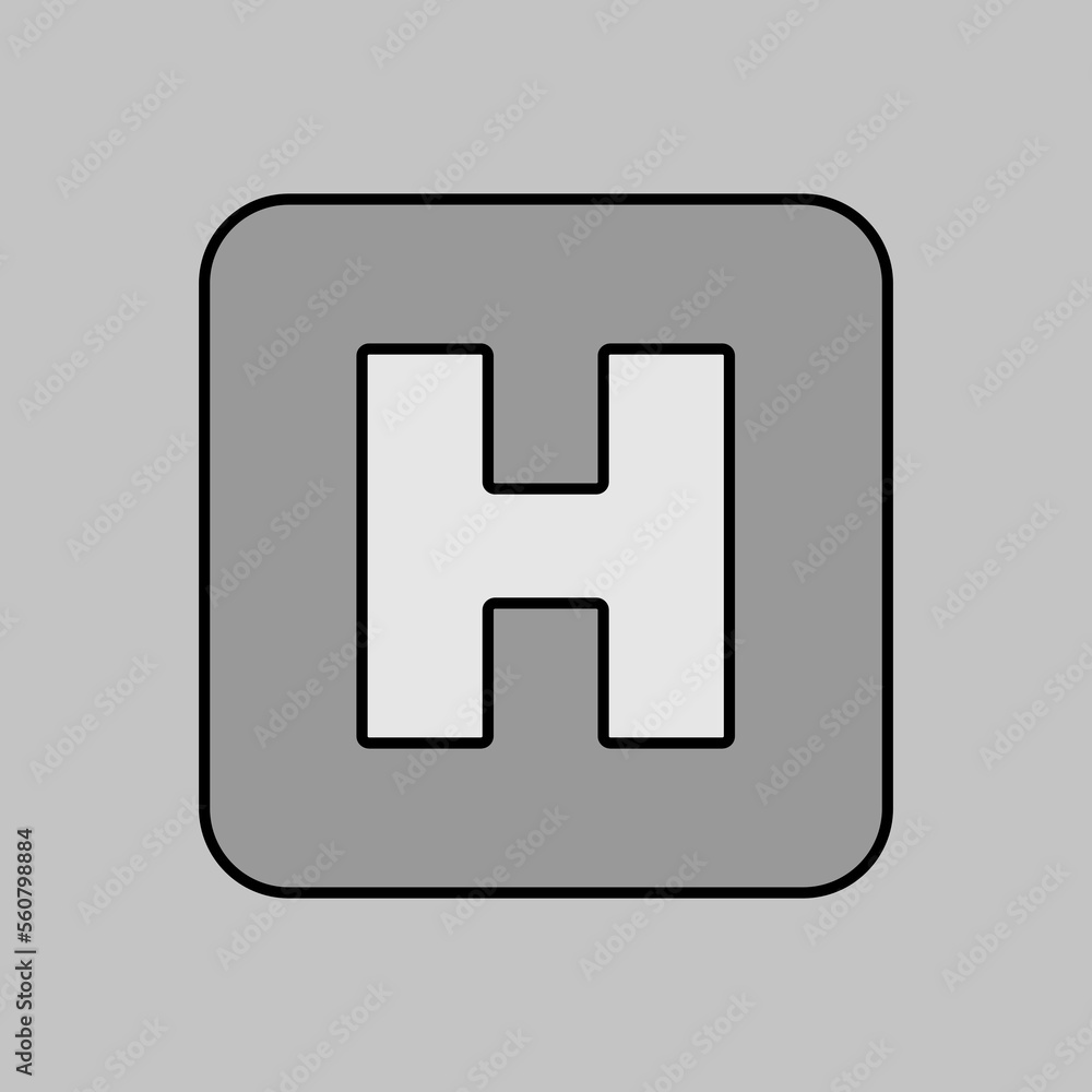 Hospital vector grayscale icon. Medical sign Hospital vector grayscale icon. Medical sign