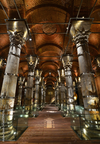 Located in Istanbul, Turkey, the Şerefiye Cistern is one of the Byzantine period structures. photo