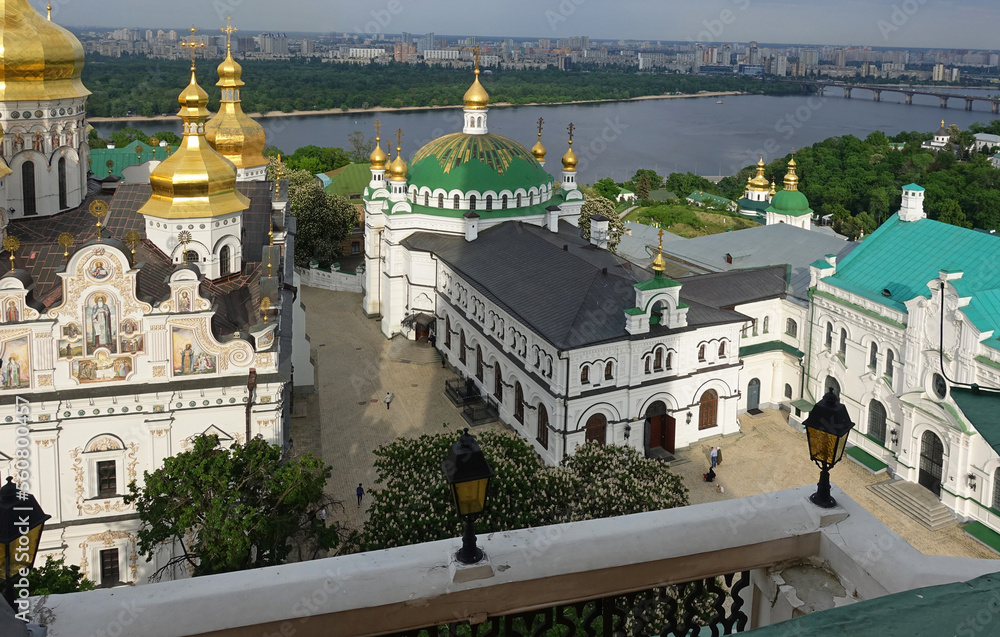 Buildings of Kiev-Pechersk Lavra over the Dnieper