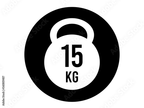 15 kg weight icon. Vector weight in kilograms isolated on white background