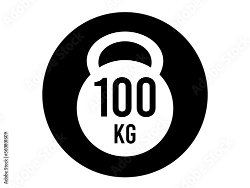 100 kg weight icon. Vector weight in kilograms isolated on white background