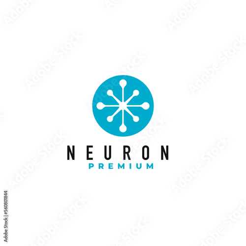 Minimalist neuron logo design vector illustration