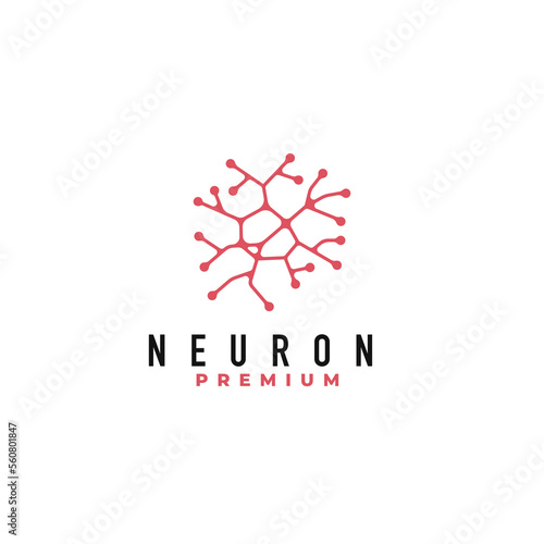 Minimalist neuron logo design vector illustration