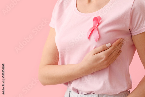 Young woman in t-shirt with...