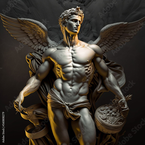 Ancient greek god Hermes. Created with Generative AI technology.