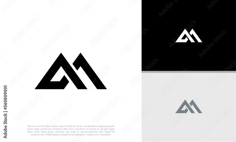 Initials M logo design. Initial Letter Logo. Innovative high tech logo template. Initials M logo design. Initial Letter Logo. Innovative high tech logo template.