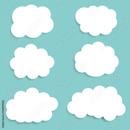 White clouds on blue sky. Vector