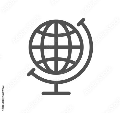 Globe related icon outline and linear vector.