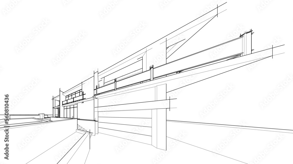 house building sketch architectural 3d illustration house building sketch architectural 3d illustration