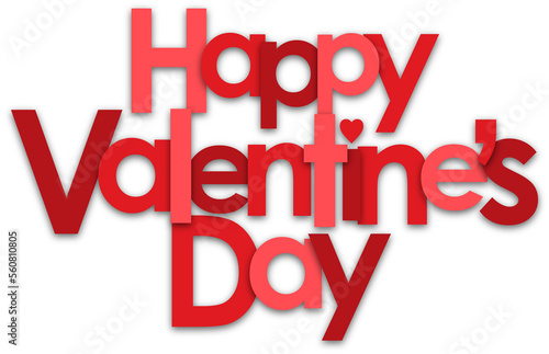HAPPY VALENTINE S DAY red typography banner on transparent background