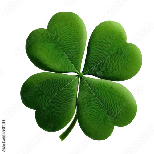 Leinwand Poster Four leaf clover isolated on white