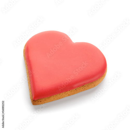 Heart shaped iced cookie is...