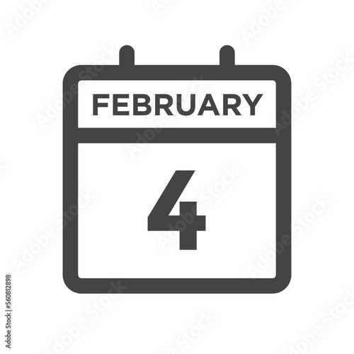 February 4 Calendar Day or Calender Date for Deadlines or Appointment
