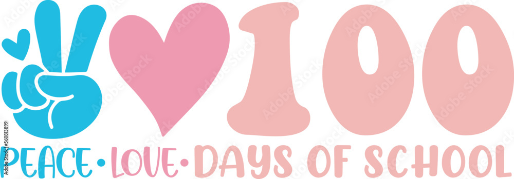 Peace love 100 days of school SVG Cut Files -100 Days of School SVG, Vector Design, 100 Days of School Vector SVG File, 100 Days of School Shirt SVG, 100 Days of School mug SVG Peace love 100 days of school SVG Cut Files -100 Days of School SVG, Vector Design, 100 Days of School Vector SVG File, 100 Days of School Shirt SVG, 100 Days of School mug SVG