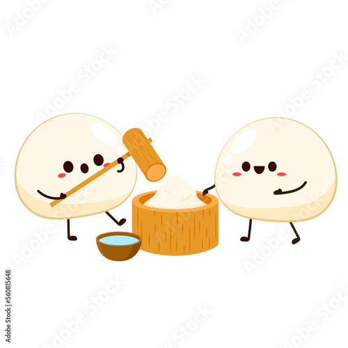 Making mochi vector. Mochi character design. Mochi vector.