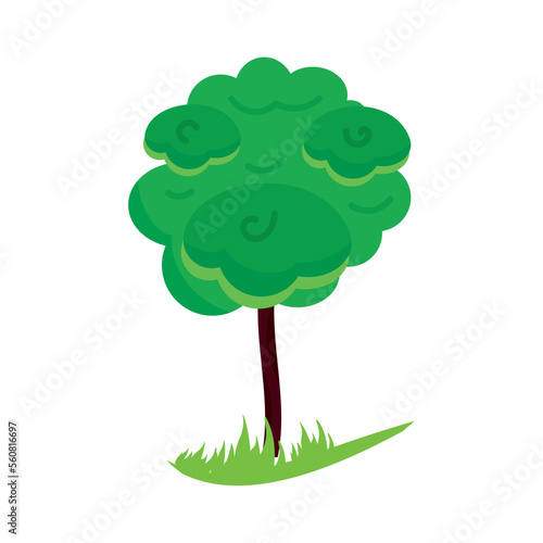 Isolated colored tree sketch icon Vector