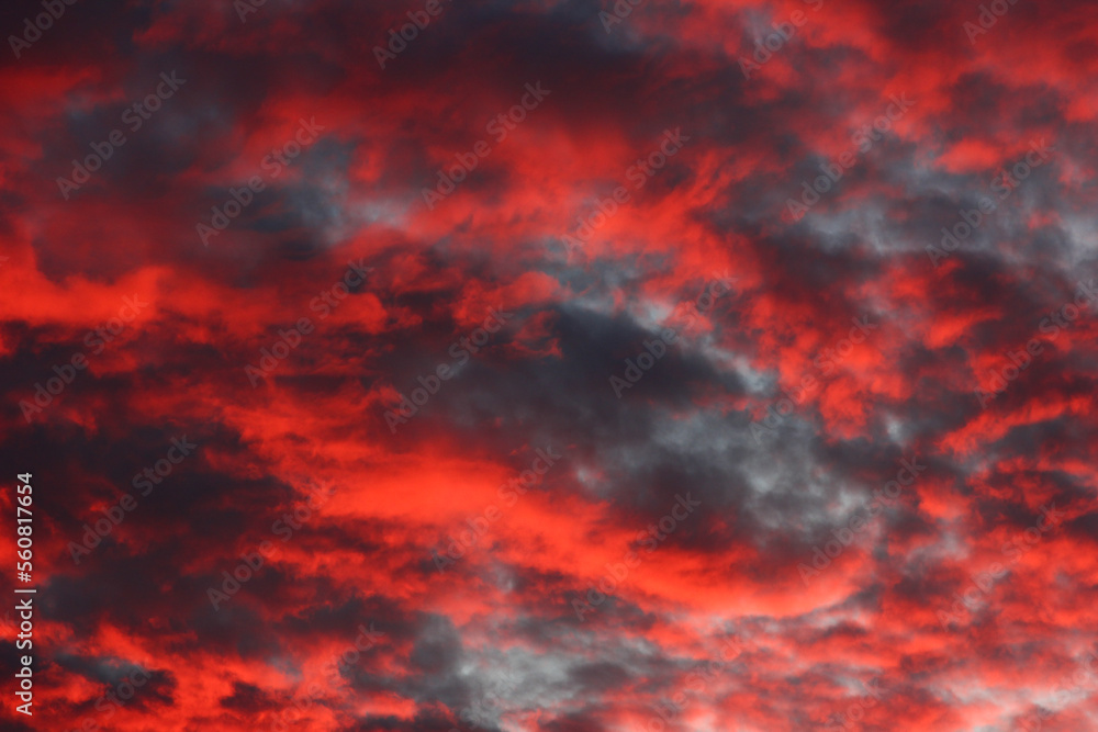 sky red sunset clouds evening