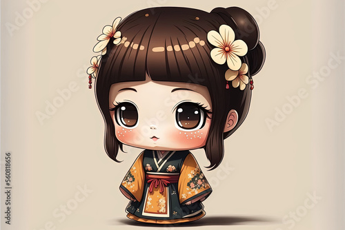 Cute Anime Chibi Japanese Girl photo