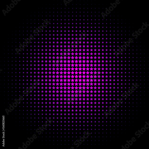 Halftone gradient pattern with blue and pink stars. Minimalism vector. Background for posters, sites, business cards, postcards, interior design