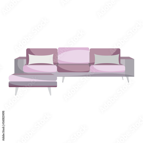 Isolated colored couch furniture image Vector