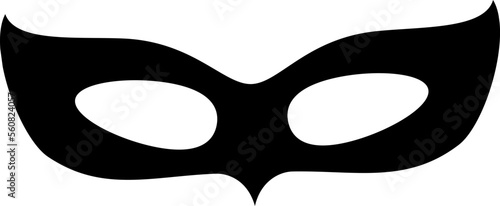 Carnival mask icon. Black holiday eyemask silhouette photo