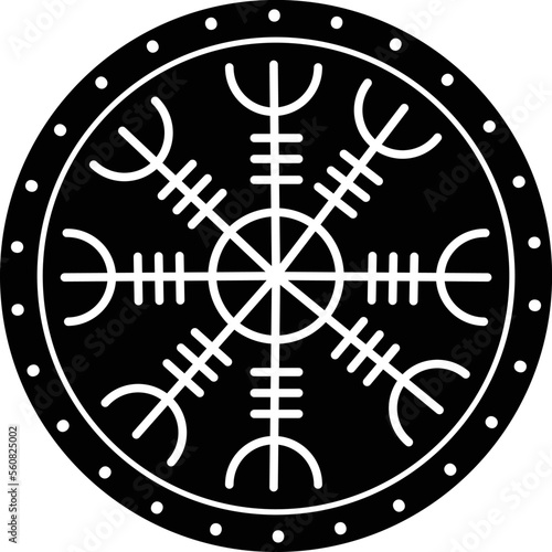 Aegishjalmur viking of awe runes pendant vector	
