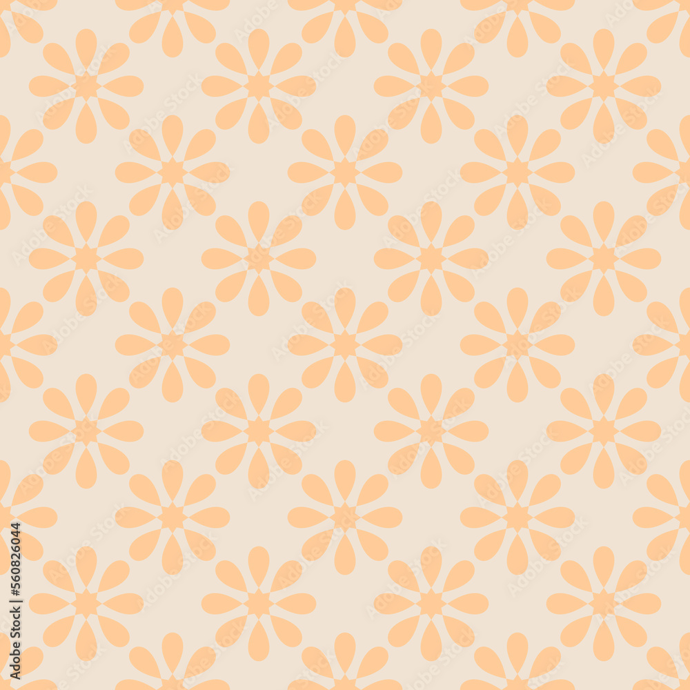 Fototapeta premium Seamless pastel and orange vector pattern with decorative tile white print background