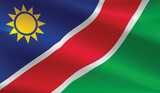 Namibia flag background.Waving Namibian flag vector