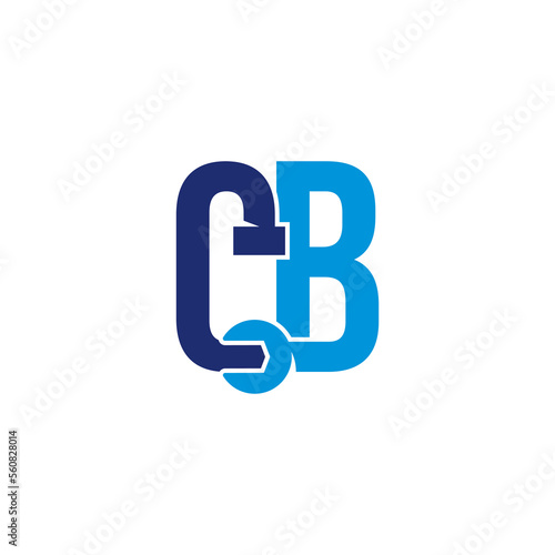 Letters CB Pipe and Wrench Logo Design 001