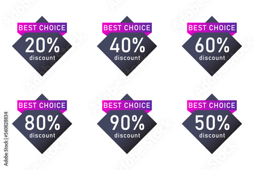 Percentage Free vector sale label collection