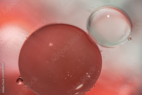 Obraz na płótnie Bubbles of oil in the water. Balloons, eyes, balls, colors.
Abstraction - Cosmos - Planets. w salonie